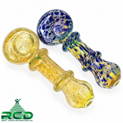 GLASS PIPE FUMED & ART RIM GP328